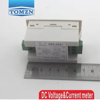 Dvojni zaslon LCD DC Napetost in tok, ki meter voltmeter ampermeter razpon DC 0-600V 0-50A Modra osvetlitev ozadja DC 3~40 Vhod Z vzporedni