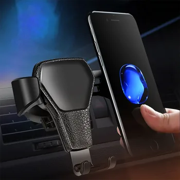Črna gravity sensor avto držalo za mobilni telefon dodatki, s izpušnih posnetek, GPS, mobilni telefon, iPhone, Xiaomi, Huawei, Samsung