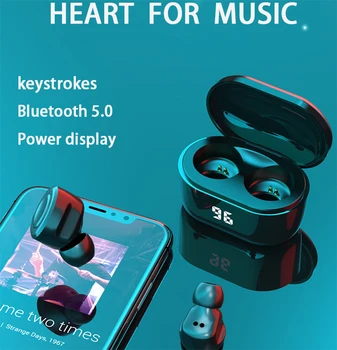 TWS Brezžična tehnologija Bluetooth 5.0 Slušalke Teče Hi-fi Stereo Slušalke Športne Slušalke Z Mikrofonom Za IOS Android Mobilnih telefonih