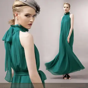 Do Leta 2020 Se Najbolje Prodajajo Bohemia Maxi Obleko Poletje Fairy Šifon Povodcem Dolgo Obleko Plaži, Stand Vratu Seksi Dolgo Boho Obleke Brezplačna Dostava