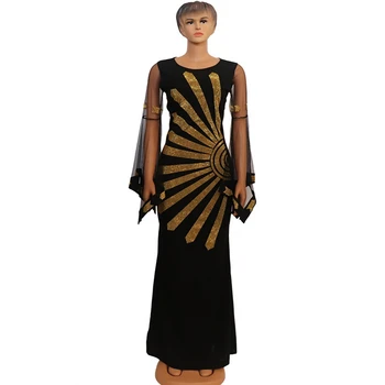 Črni Diamanti Nove Afriške Dashiki Cvetje Vzorec Maxi Obleko Z Dolgimi Rokavi Priložnostne Afriške Obleke Za Ženske Afriki Oblačila
