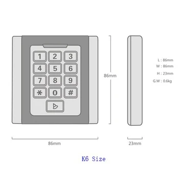 Nepremočljiva kovinski nadzor dostopa na prostem tipko 2000 Uporabnikov RFID Dostop do Sistema za Nadzor z Osvetlitev Tipkovnice Kovinski 125khz card reader