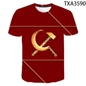 2020 Nov Moški Ženske Otroci T-Shirt Poletje CCCP ruske 3D Majice ZSSR Sovjetske zveze Kratkimi rokavi Tshirt Moskvi Kul Vrhovi Tees