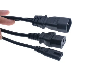 Y Tip Splitter Napajalni Kabel ,IEC320 C14 Priključite 3-Vile Moški Napajalni Kabel Kabel NAPAJALNIKA za izmenični Tok, da C13+C7 Ženska, 30 cm