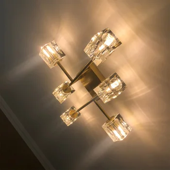 Kristalno lampshade stropne luči dnevna soba medenina stropne svetilke jedilnica Kuhinja svetilo led stropne luči spalnica razsvetljavo