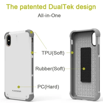PureGear Vojaške standarde za varstvo primeru telefon za iphone XR X xs max primeru s stojalom obroč anti-knock zaščitni silikonski