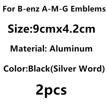 2pcs Avto Nalepke Značko Logotip Simbol Za AMG Edition GLC CLK CLA W203 W211 W204 W210 W124 W212 W213 W163 A C E G Razred s črno Etiketo