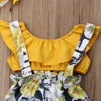 Focusnorm 2Pcs Newborn Baby Girl Obleke, Kratke Vrh Cvetlični Romper Tube Zgornji del Celotnega PP Hlače Obleko Oblačila
