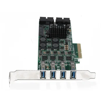 USB 3.0 PCI-E Express PC Dodajte na Kartico Zunanje 4 Vrata USB3.0 & Notranji 2x 19 Pin Reže 4 Kanali, 8x USB 3.0 Širitev Adapter