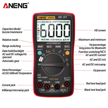 ANENG AN9002 True RMS Digitalni Profesionalni 6000 Šteje Bluetooth Multimetro AC/DC Toka Napetosti Tester Auto-Obseg Multimeter