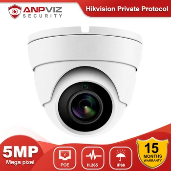 Anpviz 5MP IP POE Fotoaparat H. 265 Mini Dome Home Security CCTV Omrežja Cam širokokotni Hik Združljiv IP66 Night Vision 30 m ONVIF