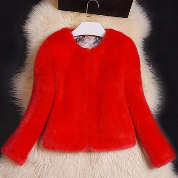 Zimski plašč ženske specializiranimi za umetno krzno plašč ženske imitacije zajec umetno krzno jakna s krznom ženske plus velikost suknji ponaredek krzno plašč 5XL