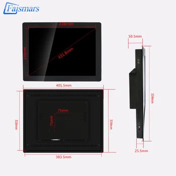 17 Palčni PC Gaming LCD Monitor s HDMI/VGA/DVI Vmesnikov Kovinsko Ohišje, Štiri-Uporovna Žica, Zaslon na Dotik, Industrijska Zaslonu