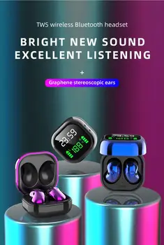 S6Plus TWS Čepkov Slušalke Bluetooth 5.1 LED Zaslon 6D Stereo HI-fi Bas Surround Slušalke Brezžične Nepremočljiva Športne Slušalke