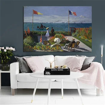 Claude Monet Vtis Vrt Sainte Adresse Krajine Plakatov in Fotografij Platno Slikarstvo Moderno Stensko Sliko za dnevno Sobo