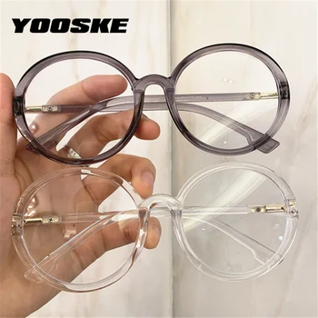 YOOSKE Krog Računalnik Očala Okvirji Ženske Moški Anti Modra Svetloba Očala Prevelik Pregleden Eyeglass Retro Optični Okvir