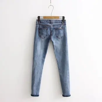 Eu slog žensk beaded luknjo, jeans, ženski devet hlače svoboden hujšanje harem hlače jeans