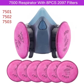 7500 S 8Pcs 2097 P100 Masko za Prah 7501 7502 7503 Respirator za Poliranje In Rezanje Vlaken Varjenje Pro Varstvo Orodje SML