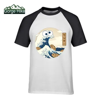 2019 Cookie Monster Majica Smešno Japonski Piškotek Velik Val Off Gunma T-Shirt Mens Natisnjeni Tee Majica Kratek Rokav 3xl Tshirt