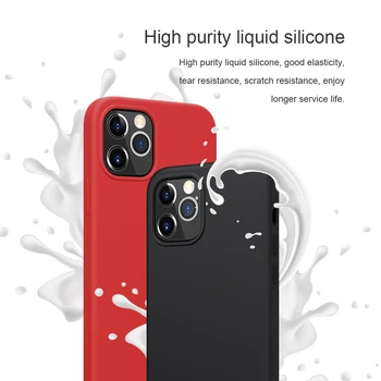 NILLKIN Mehko Visoke Čistosti Tekoče Silikona za Apple iPhone 12 Pro Max (2020) Primeru Cover zadnji pokrovček za iPhone 12 5.4 palčni