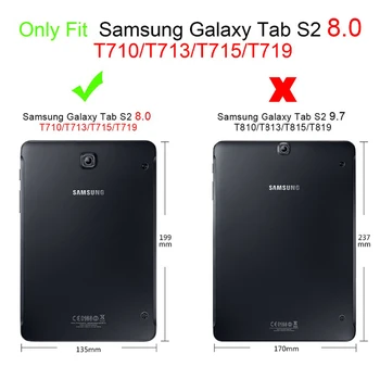 MTT PU Usnje Tablični Primeru Za Samsung Tab Galaxy S2 8 inch Folio Flip Stojalo Pokrov Smart Zaščitna Funda SM-T710 T715 T713 T719