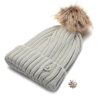 4 Barvah Zimskih Snap pletene klobuk Ustreza 18 mm GingerSnaps Nakit NN-701