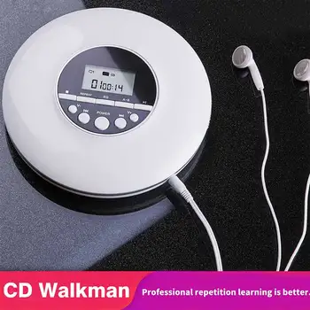 Stereo Prenosni CD Player, LCD Zaslon Domači 3.5 mm Jack Otroci Odrasli Polnilna Shockproof Potovanja Z Slušalke Discman