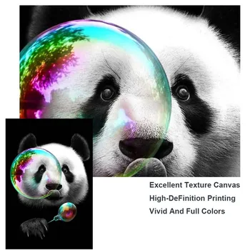 Lep Panda Platno Umetnosti Plakatov In Fotografij Živali Platna Slike Na Steni Umetnosti Risanke Slike Za Otroke, Soba Stenski Dekor