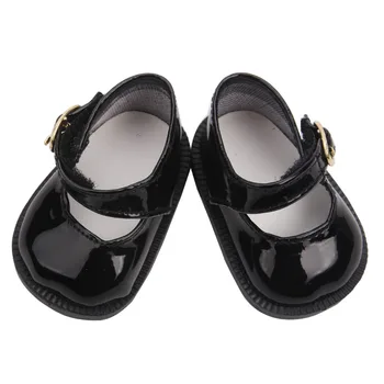 18 inch Dekleta lutka čevlji Modna črna Britanski čevlji PU Ameriški novorojenčka čevelj Otroške igrače fit 43 cm lutke otroka s40