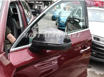 ABS Ogljikovih Vlaken Slog Rearview Mirror Okvir Trim Kritje Za Audi Q7 4M 2016-2019 Avto dodatki notranjost Avtomobila dekoracijo