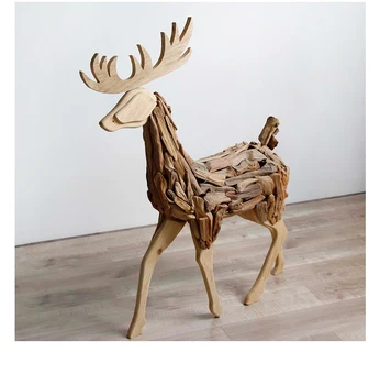 Nordijska ročno izdelane lesene jelena okraski tla v zaprtih prostorih doma dnevna soba soba okraski poročno darilo doma božično darilo figur