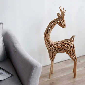 Nordijska ročno izdelane lesene jelena okraski tla v zaprtih prostorih doma dnevna soba soba okraski poročno darilo doma božično darilo figur