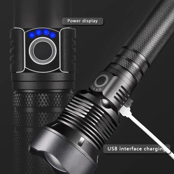 NOVA Močna LED Svetilka Z XHP za 70,4 Lučka noge Zoomable 3 razsvetljavo načini LED Svetilko Podporo za Mircro polnjenje lov lučka