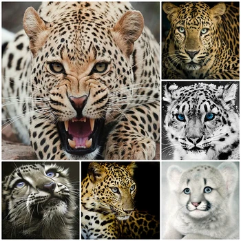 Celotno Diamond Slikarstvo 5D DIY Vezenje Kvadratnih Vaja Leopard Doma Dekor Umetnosti Obrti&Šivanje Needlework Navzkrižno Šiv Crpsen