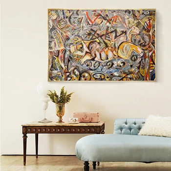 Citon Platno oljno sliko Jacksona Pollocka《Pasiphae》Umetnine Plakat Sliko Sodobne Wall Art dekor Doma Dnevna soba Dekoracijo