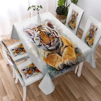 Tiger kuhinjsko Mizo, Prt Dekorativni Nepremočljiva Oilproof Pravokotne Tabela Zajema Čaj Namizni prt Za Poroko, Rojstni dan