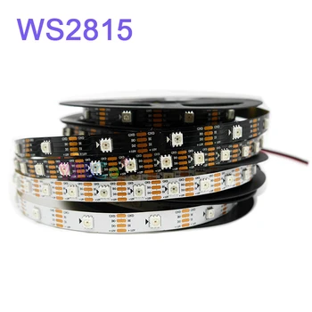 5m/Veliko WS2815 DC12V (WS2812B/WS2813) RGB LED Trak Svetlobe Posamično Naslovljive Dual-Signal 30/60/144 slikovnih Pik/Led/m