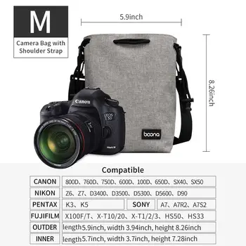 Boona Nepremočljiva Naramni pašček Torbica Vrvico Fotoaparat Torba za DSLR Nikon Canon Sony Pentax