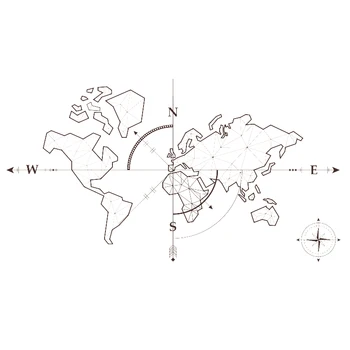 Veliki Svetovni Zemljevid, Kompas Zemlji Stenske Nalepke Urad Razredu Svetovnem Zemljevidu Globalne Raziskovanje Avanturo vinilne Nalepke Vinyl Dekor LW91