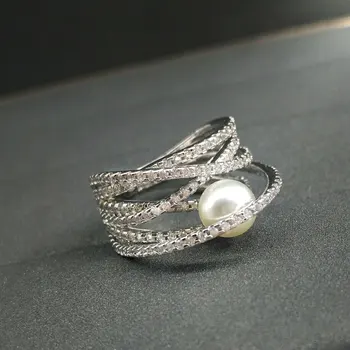 Cheny s925 sterling srebrni prstan septembra novega izdelka multi-krog obroč notranje zadeve pearl ženski klasičnih bolgarski stil nakit
