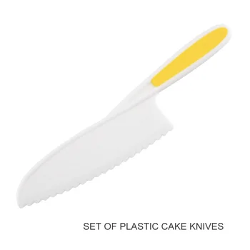 3PCS/Komplet Kuhinja, Kuhanje Žagasto Nož Otroci Kuhar Malčka Kuhanje Plastika Noži za Rezanje Odrezanje Sadja, Zelenjave Nož