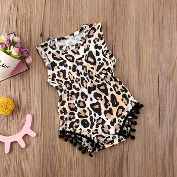 2020 Baby Dekle Bodysuit Novorojenega Dojenčka Baby Dekle brez Rokavov Leopard žogo Bodysuits Jumpsuit Mehka Oblačila, Obleke 0-24M