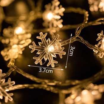 20 LED Niz Luči Garland Snežinka Toplo Bela Božično Drevo Okraski za Dom Poroko Božič anime Okraski Stranka Luči