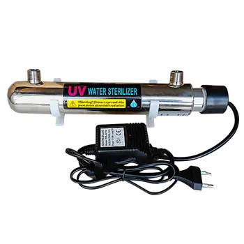 12W UV uv dezinfekcijo lučka naravnost pijača stroj sterilizator iz nerjavečega jekla cevi pretoka tip 220V