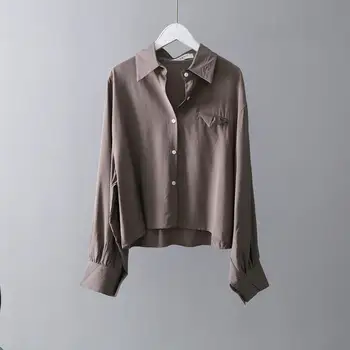 2020 Ženske Bluzo korejski Dolg Rokav Ohlapno Majico WomanTops Vintage Bluze Ženske Majice Blusas Roupa Vrhovi Znanja majica svoboden plašč