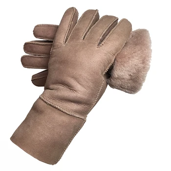 Zimske Rokavice Ženske, čiste ovčje kože Pravi Ovčje kože kašmir Krzno Tople Rokavice Ženske Polno Prst Pravega Usnja mitten rokavice
