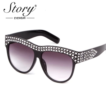 ZGODBA Enega Kosa Strešna sončna Očala Za Ženske Pregleden Nosorogovo Očala Roza Black Luxury Prevelik sončna Očala Ženski