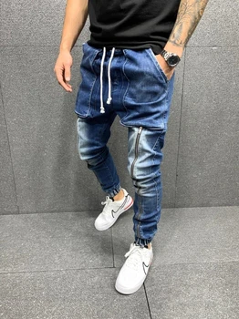 2020 Mens Jeans Modi Priložnostne denim Šport Osebno Pranje Joggers hlače
