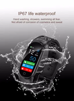Novo IP67 Nepremočljiva Pametno Gledati Ženske Srčnega utripa Moški Fitnes Pametna Zapestnica Tracker Sport Smartwatch Za Android IOS+Box