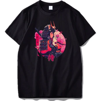 Samurai Tshirt Japonske Kulture Grafični Kratek Rokav Tee Majica Bombaž DTG Tisk Dihanje Vrhovi Homme